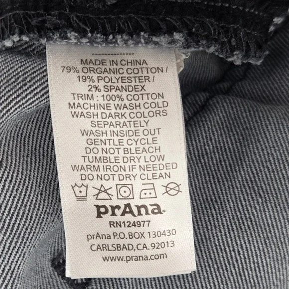 prAna Kara Jeans Charcoal Grey Stretch Straight Leg 6/28 - Picture 4 of 8
